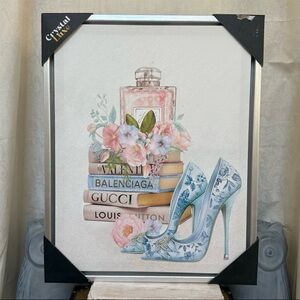 ⚡️Crystal Luxe Shoes With Books Framed Wall Art